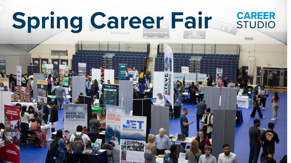 Photo of career fair in VIU gym