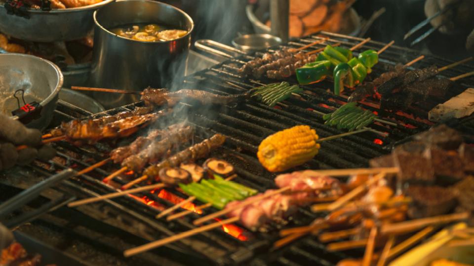 food on a bbq grill