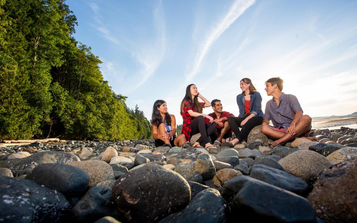 Students at beach